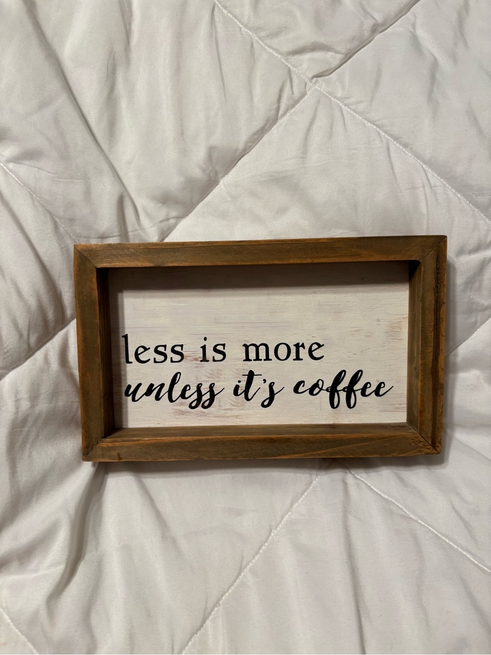 Hobby Lobby Brown and White Wood Framed Coffee Quote Sign